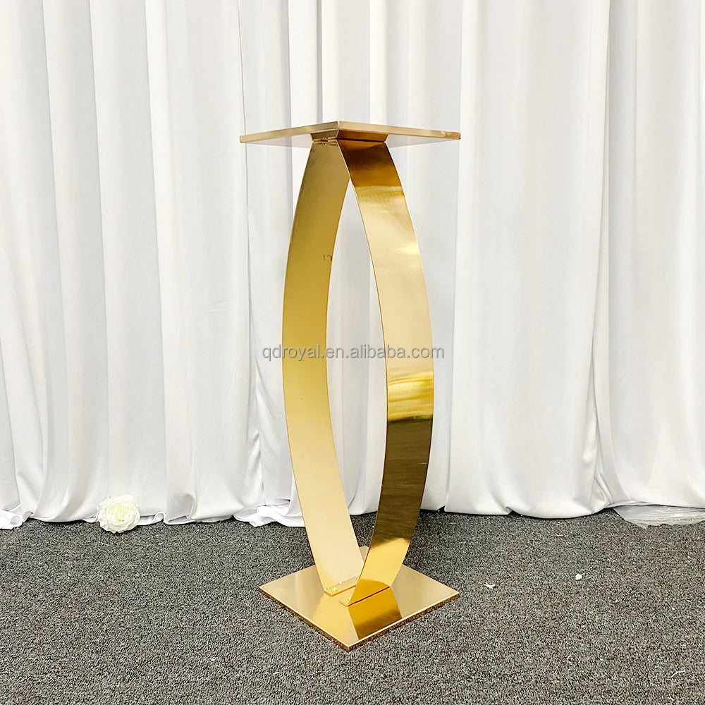 Factory Direct New Gold Column Flower Vase Stand Tall Table Centerpiece Decoration for Weddings