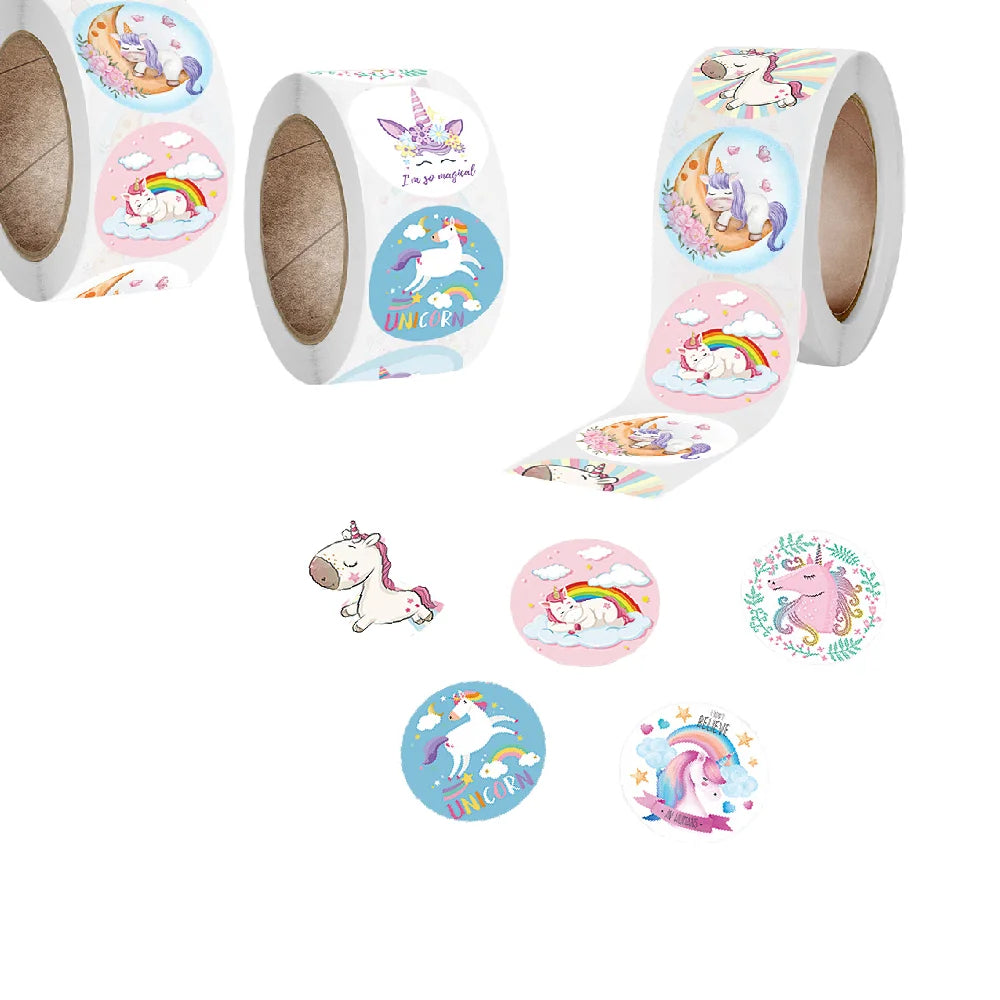 Custom Logo Printed Durable Adhesive Paper Roll Waterproof Scratch Resistant Cartoon Sticker for Craft Packaging Food