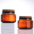 Handmade 8oz 240ml Painted Amber Glass Candle Jars with Cork Empty Vessels Home Decoration Christmas Occasion Customizable Logo