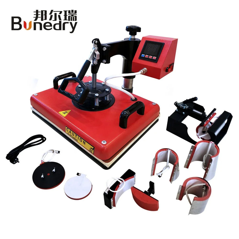 8 in 1 Digital Manual Sublimation Machine All-in-One Heat Press Printer for Mug T-shirt & Garment CE Certified