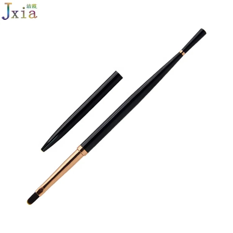 High Quality Black Metal Handle Rose Gold Ferrule Manicure Brush Nail Art French Oval Gel Brush