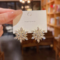 Trendy Flash Diamond Snowflake Earrings Delicate Diamond Geometric Earrings Jewelry 2023 Hot Sale