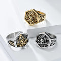 Men's Fashion Jewelry Wholesale Skeleton Freemasons G Brotherhood Special Design Masonic Ring Stainless Steel Skull Ring MegaBDM