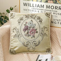Wholesale Retro European Style Jacquard Flower Leaf Embroidery Cushion Cover Square Shape with Folded Pattern for Home Hotel Use