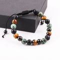 Classic Design New Fashion Natural Stone Beads Handmade Stainless Steel Macrame Bracelet for Men Women JBS12380