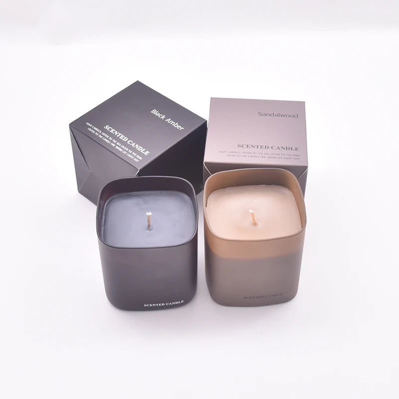 Custom Design Wholesale Home Decor Wedding Gift Luxury Glass Jar Soy Wax Aroma Scented Candle