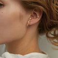 Minimalist Geometric Brass Ear Bone Clip Real Gold Plated Zircon Pearl No Piercing CZ Ear Cuff Earrings for Parties