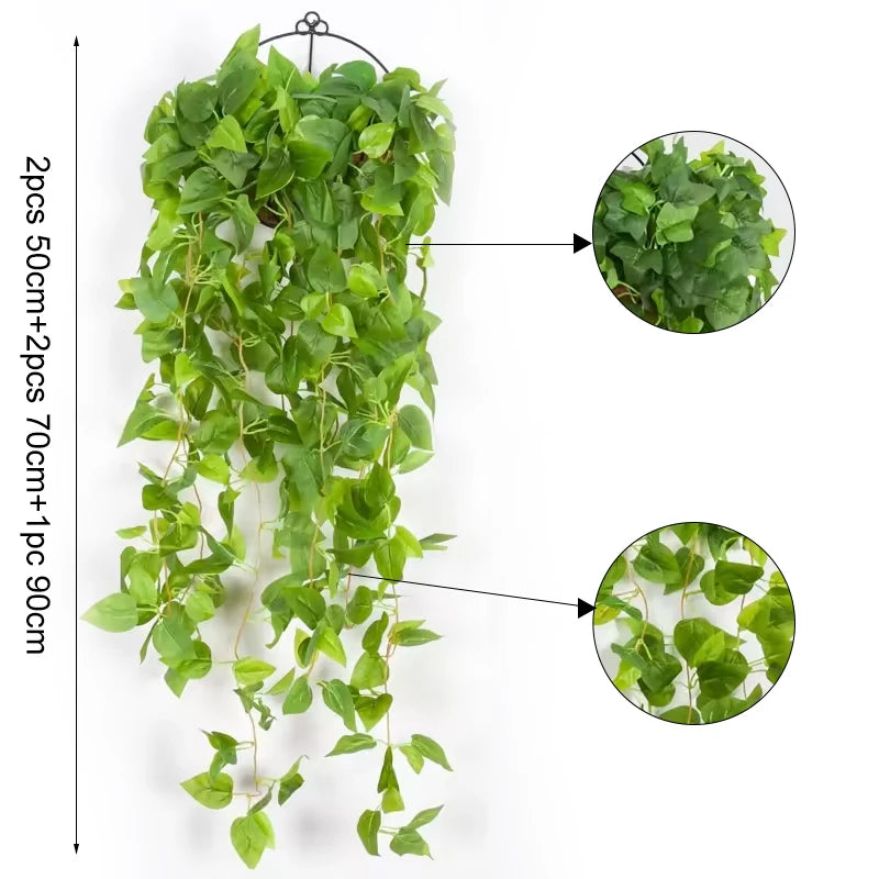 Ivy Leaves Artificial Ivy Garland Greenery Garlands Hanging Plant Vine for Wedding Wall Party Room Astethic Stuff Decor