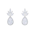 Weiman Jewelry's New Arrival Cubic Zirconia Teardrop and Plant Shape Drop Earrings for Bridal Wedding Fashion Accessory