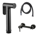 Black All Brass Modern Eco-Friendly Bathroom Toilet Companion Set Wall-Mounted Cold Hot Water Mixing Valve Toilet Spray Gun