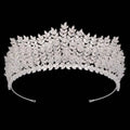 Full Inlaid Cubic Zircon Tiara for Wedding Silver Plating Gold Filled Bridal Hair Accessories Party Jewelry for Women BC7214