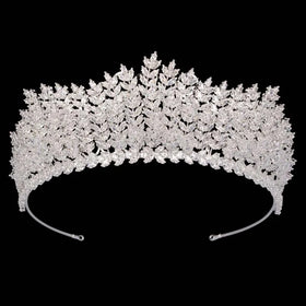 Full Inlaid Cubic Zircon Tiara for Wedding Silver Plating Gold Filled Bridal Hair Accessories Party Jewelry for Women BC7214
