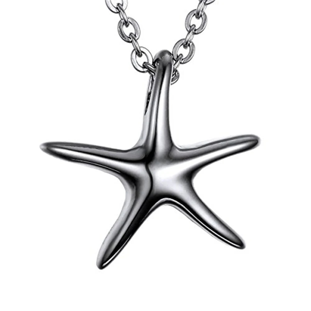 Vintage Christian Stainless Steel Starfish Cremation Urn Pet Memory Necklace Ashes Pendant Keepsake