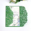 Green Hollow Laser Cut Invitation Card Greeting Card Customize Birthday Party and Valentine's Day with Envelope