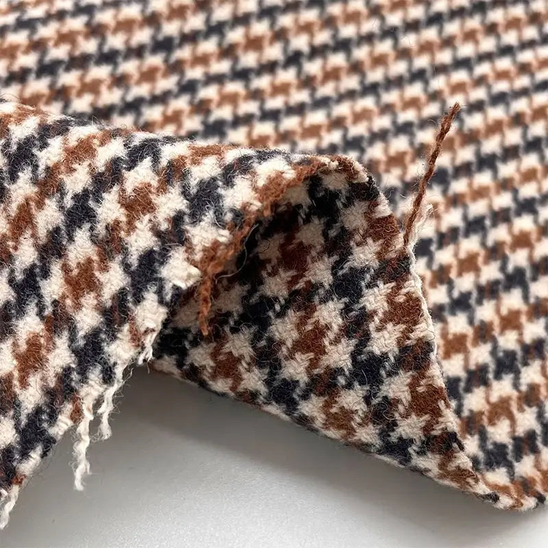 Wholesale 80%polyester 20%wool Houndtooth Fabric for Coat