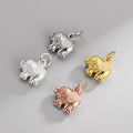 Trendy Sterling Silver 925 Animal Bell Pendant Bell Elephant Shaped Charms for Necklace Jewelry Making