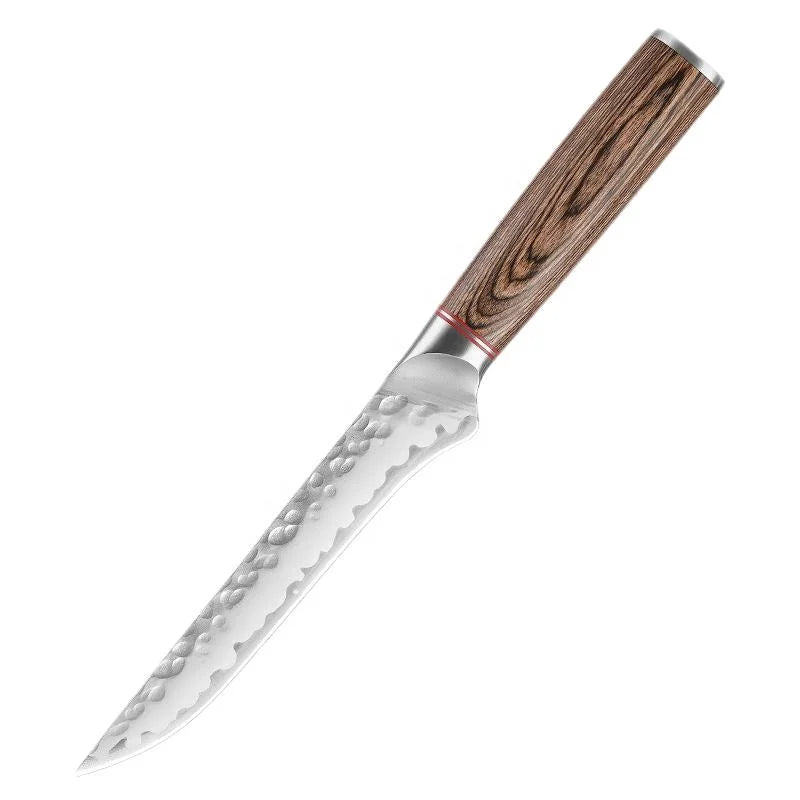 Kitchen Custom Made logo Brand Metal 5CR15 Stainless Steel Rose Gold Table White  Knives Boning Knife with Resin Wood Handle