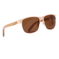 CONCHEN Fashion Trending Outdoor Sports Square Metal Sun Glasses Men Custom Logo Engrave Handmade Wooden Sunglasses Polarized