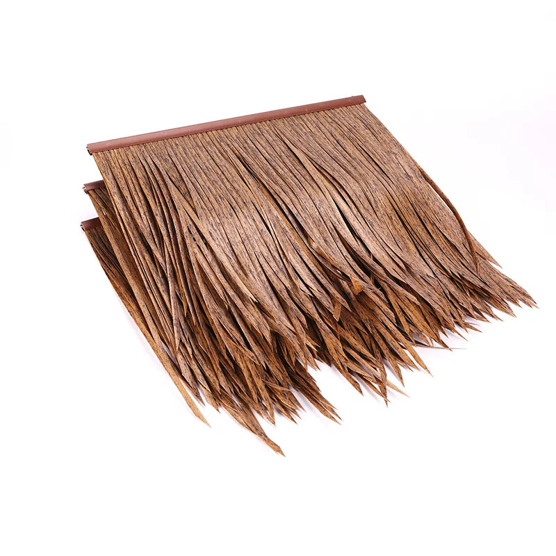 Factory Outlet Rolled Palm Straw Reed Beach Umbrella Gazebos Plastic Artificial Synthetic Roof Thatch Materials