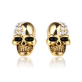 Fashion Stainless Steel Skull Gold Rose Gold Plated Crystal Earing Trend German EPR Packaging Hiphop Punk Skull Earring