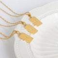 Wholesale Custom 18K Gold PVD Plated North Star Square Rectangle Pendant Necklace Tarnish Free Waterproof Gold Celestial Jewelry