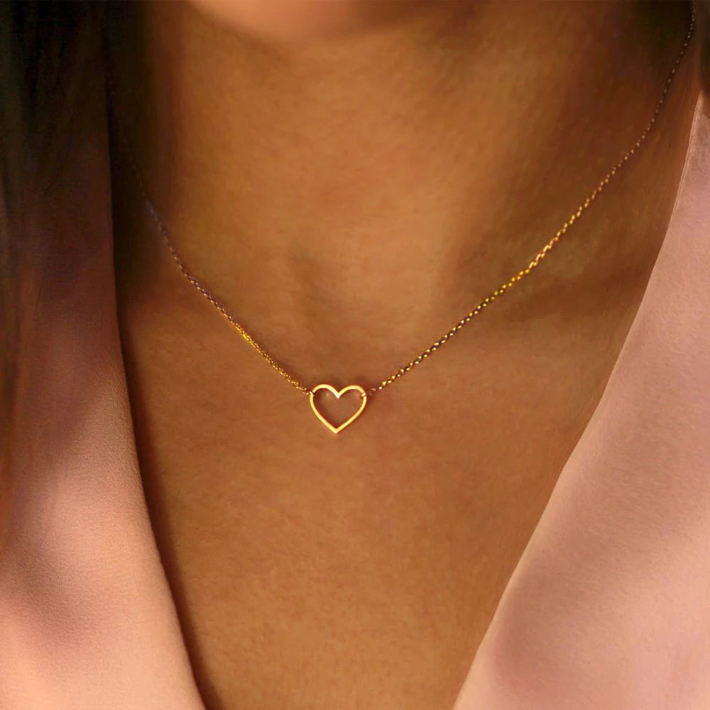 Women's Dainty Stainless Steel 18K Gold Plated Cross Heart Pendant Necklace Fine Jewelry with Charm Chain Choker