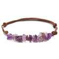 European and American Style Bohemian Retro Stone Beads Bracelet Natural Gravel Leather Rope Woven Fashion Charm Bracelet
