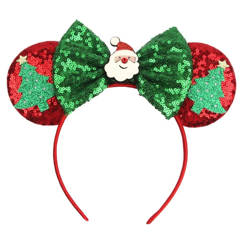 Ziming Christmas DIY Headband Santa and Bow Hairband Red and Green X-Mas Party and Cosplay Hairband for Children and Adult