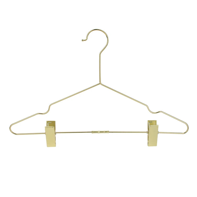 Customized Stand Clothes Hanger Rack Save a Space Silvery Golden Rose Golden With Adjustable Clips