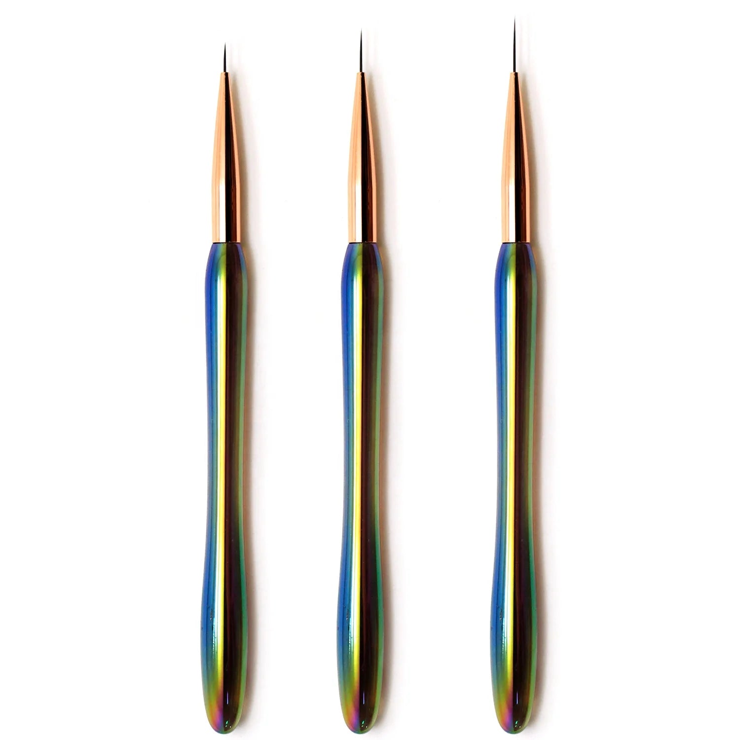 Hot Selling Customizable Logo Gel Nail Polish Brush Fine Liner with Gradient Acrylic Handle and Crimped Ferrule
