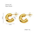 2025 Fashion Jewelry 18K Gold Plated Stainless Steel Horseshoe Buckle Earrings Female C-shaped Woven Irregular Stud Earrings