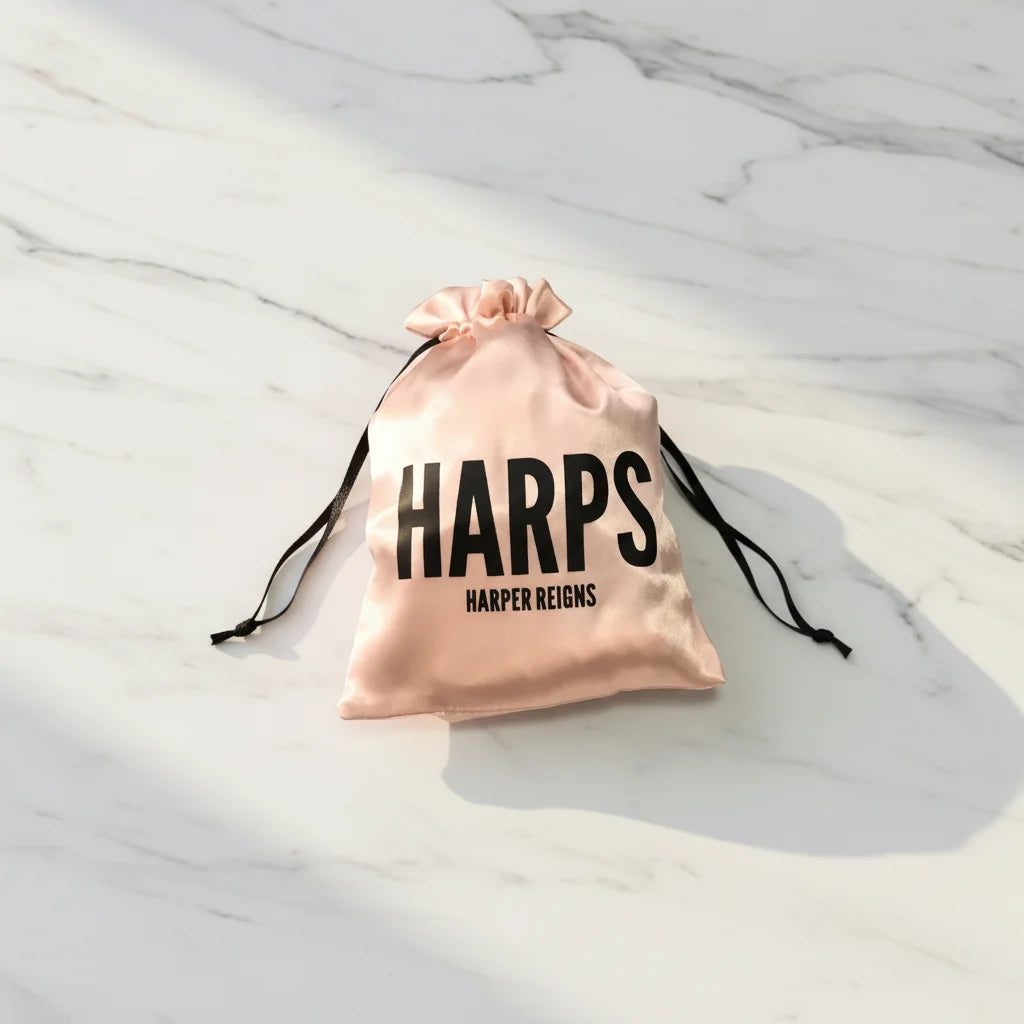European American Style Pink Satin Bags for Wigs and Shoes Custom Logo Satin Packaging for Gifts