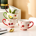Handpainted Embossed Ceramic Coffee Drip Mug Breakfast Milk Tea Oatmeal Water Cup Couple Mug With Handle Girls Gift Restaurant