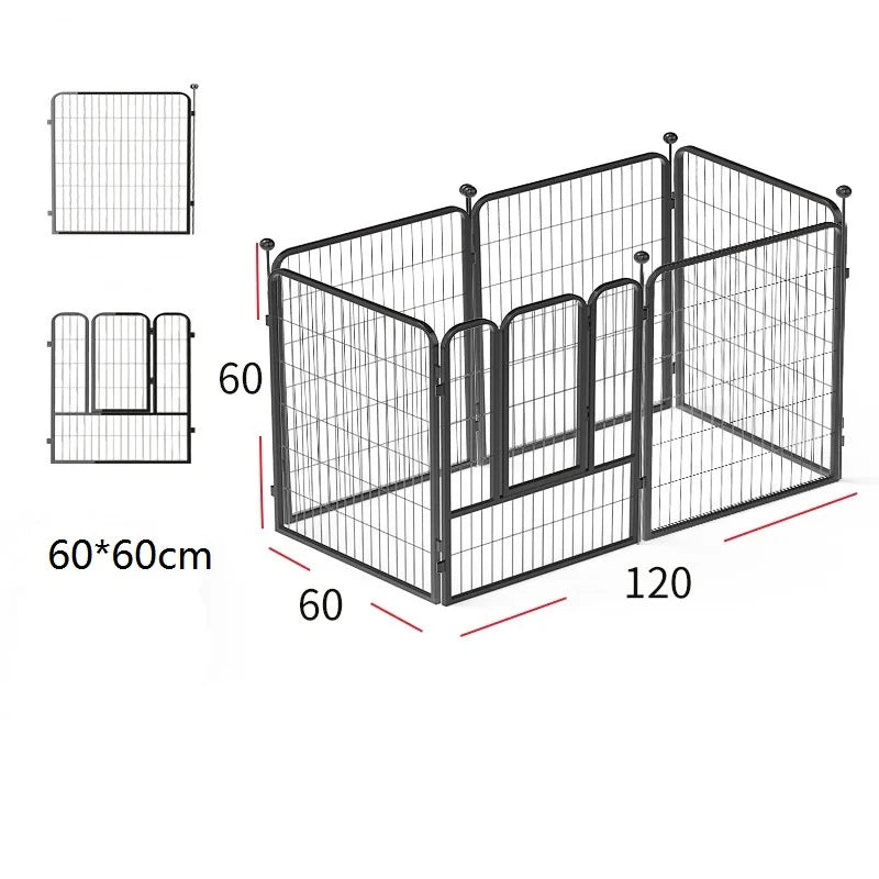 China Supplier's Best Quality Small Iron Pet Playpen 60*60 Dog Cage House 6-Pcs Solid Animal Pattern Carrier for Small Animals