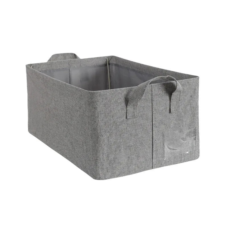 Large Modern Foldable Storage Basket Rectangle Cotton Linen Storage Cube Organizer Washable for Home Clothes Pants