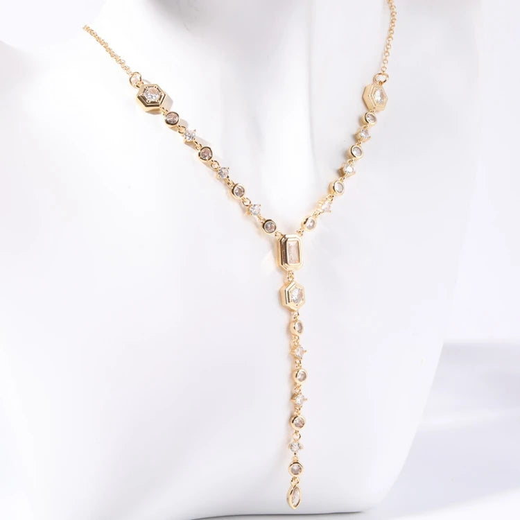 Waterproof Gold 18K Pendant Trendy Necklace 2023 Women's Stainless Steel Natural Stone Women Necklace Jewelry