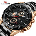 VA VA VOOM 216 Watch for Men Steel Strap Quartz Watches Waterproof Casual Business Wristwatches Men Chronograph Relojes Hombre