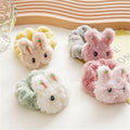 2024 Wholesale Fabric Elastic Band Plush Scrunchies Accessories Custom Cute Cartoon Rabbit Winter Furry Scrunchies