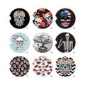 9 Pattern Round Art Drinking Glasses with Car Cup Coaster Stylish Mats & Pads