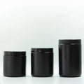 500g 600g HDPE Plastic Black Jar Wide Mouth Screw Cap for Packaging Milk Protein Powder Dry Food Pills for Medicine Industry