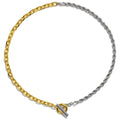 Fashion Personality Factory Custom Brass Gold and Silver Splicing OT Buckle Necklace Universal Jewelry Customization