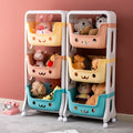 New Small Cart Rack Toy Storage Rack Household Bedroom Cartoon Snack Sorting Shelf Floor Multi-layer Storage Rack