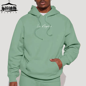 Wholesale Premium Custom Eco-Friendly Breathable Quick Dry Solid Long Loose Fit Men's Winter Hoodie-100% Polyester Heat-Transfer
