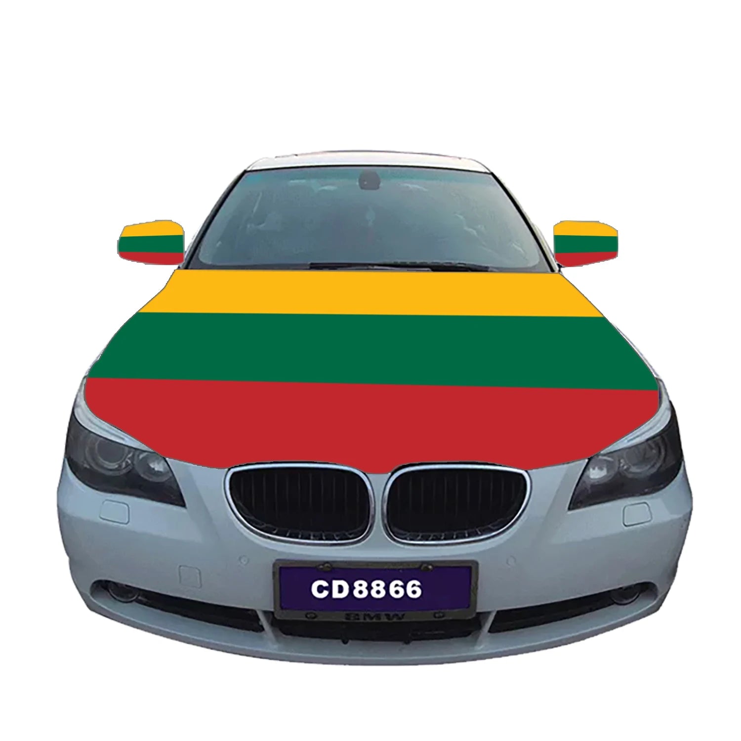 Hot Sale Cheap Custom Size Engine Flags 100%Polyester Cover Rearview Mirror Custom Lithuanian Lithuania Car Hood Flag