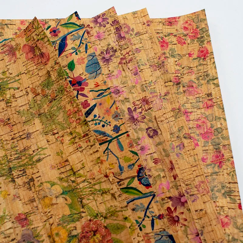 Eco-friendly Cork Leather Fabric Pu Vegan Leather for Bag