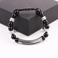 Jewelry Factory Making 316L Stainless Steel Charm Gemstone Handmade Customize Macrame Natural Stone Bracelet Men