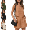 2026 New Arrival Women's 2 Piece Set Casual Sleeveless Vest Top and Shorts Set Summer Outfit for Ladies