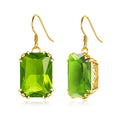 Luxury Earrings Women Peridot Big Gemstone 925 Sterling Silver Femmes Bijoux En Argent 18K GolD Plated Dropshipping Jewelry