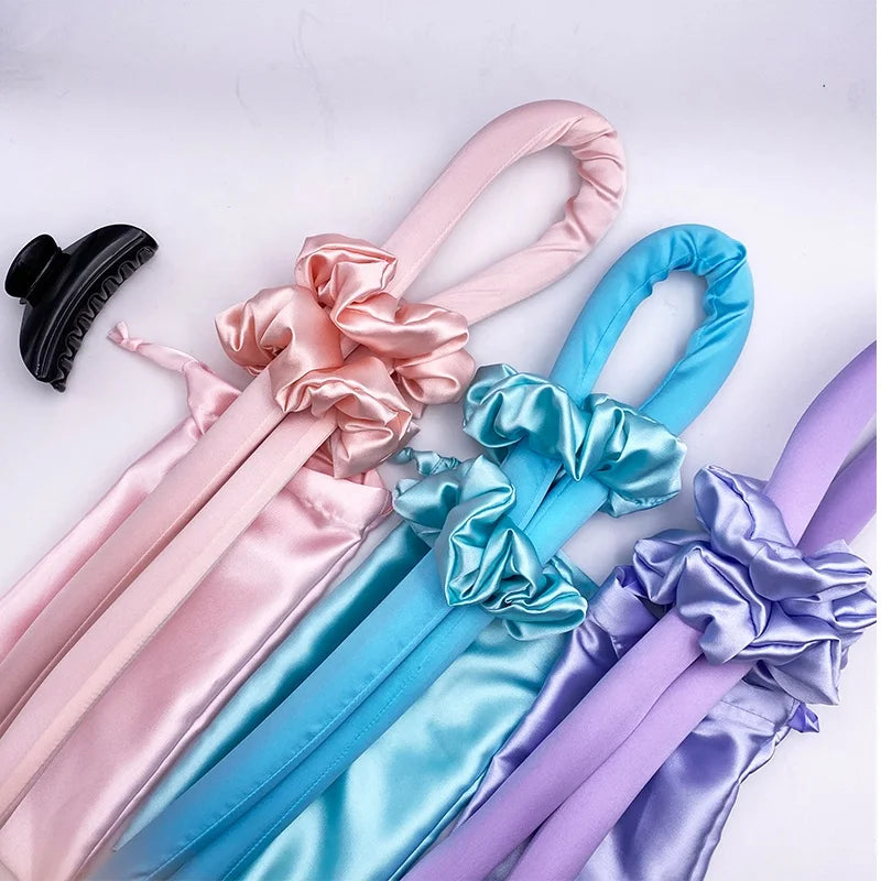RTS 16mm Mulberry Silk No Heat Heatless Silk Hair Curl Curling Irons with Clip