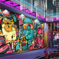 Hand-Painted Graffiti Background Wallpaper Mural Industrial Style Clothing Store Gym Dance Studio Hip-Hop Street Dance Wallpaper